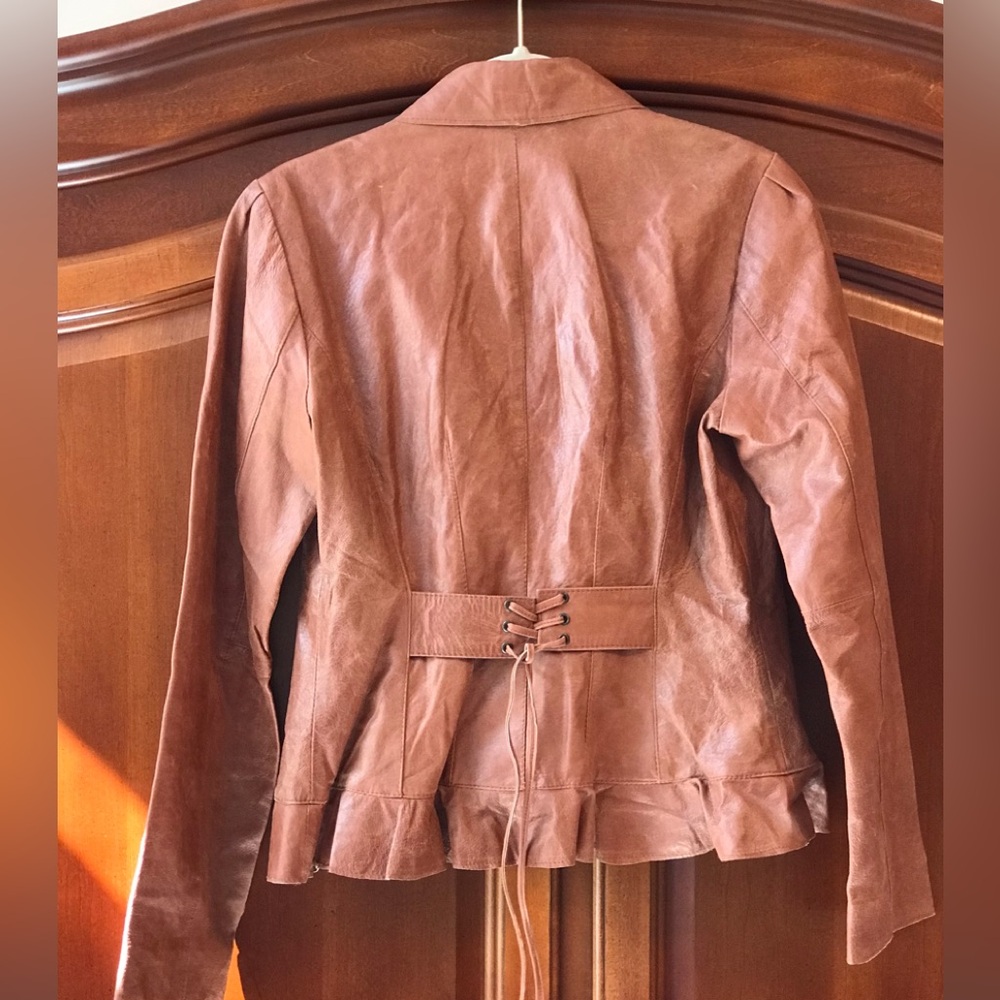 Together 100% Leather Jacket Brown Size 10 - Picture 2 of 16
